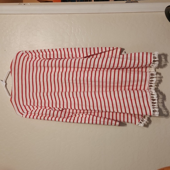 Coolibar Red and White Striped Cover-Up - Picture 4 of 4